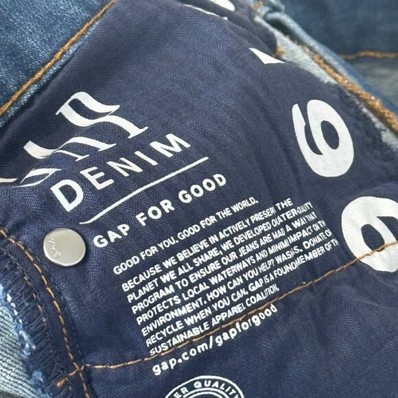 Gap womens High-Rise Button-Fly Ankle true Skinny Jeans Distressed Hem size 30 - Picture 4 of 11